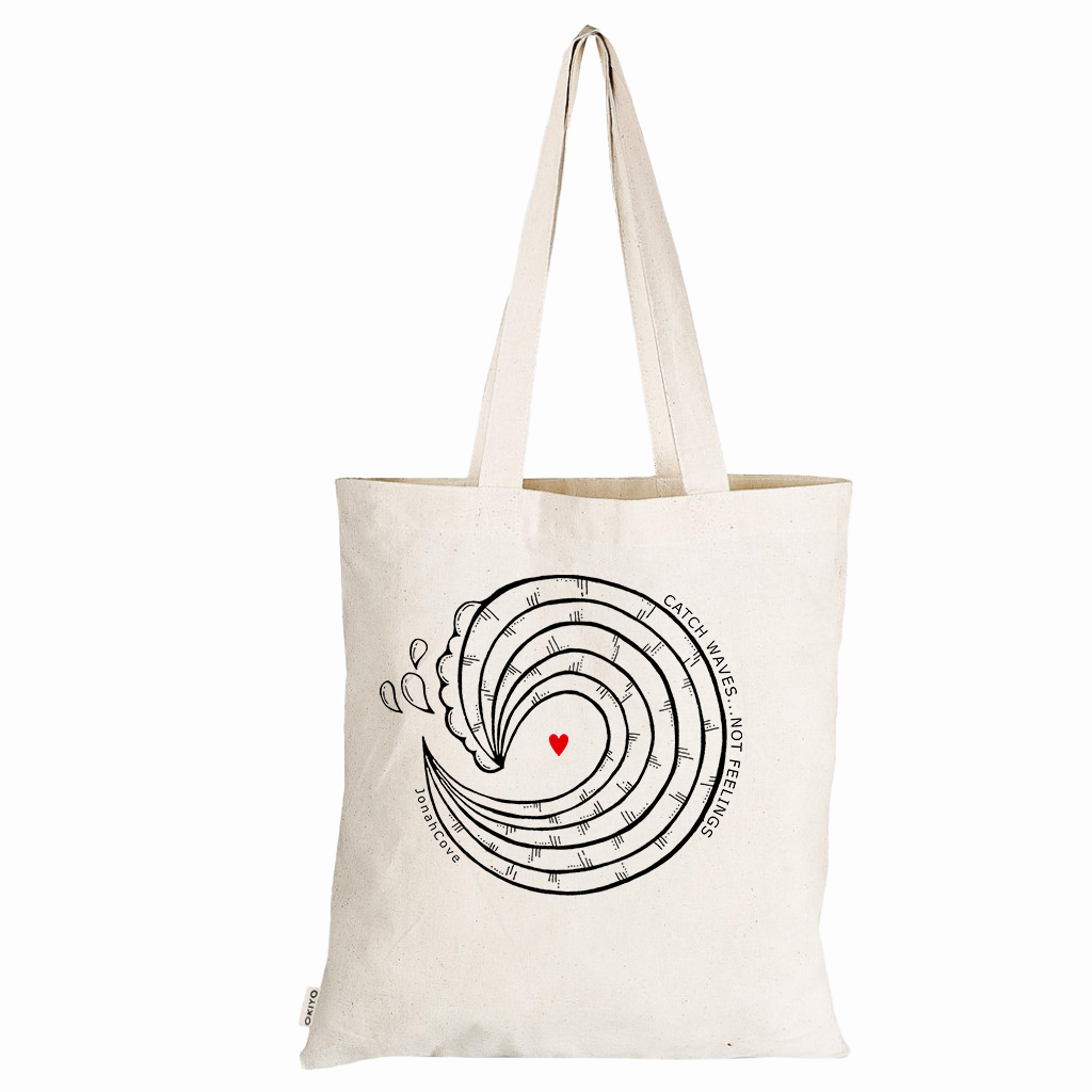 Catch Waves Not Feelings Tote