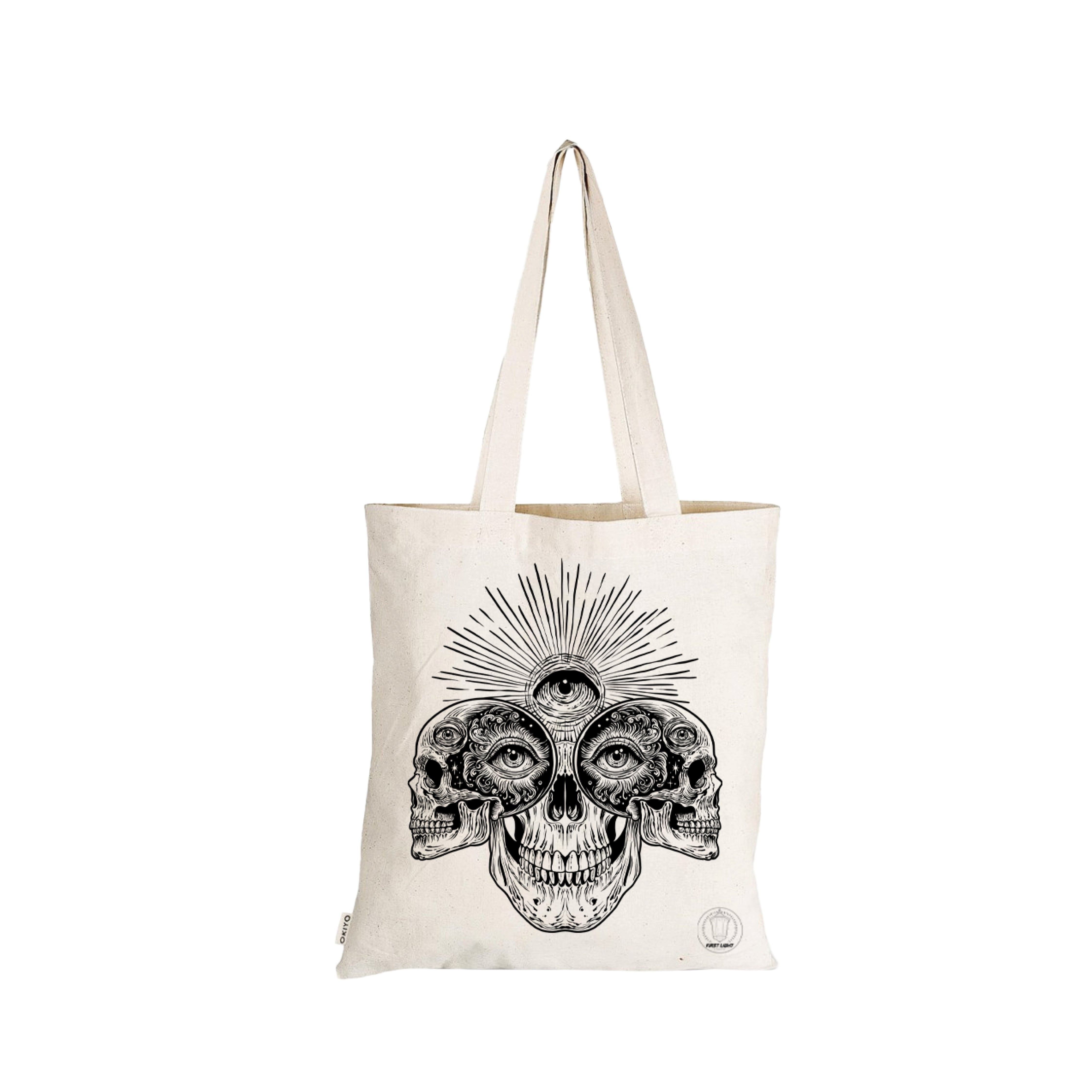 Lino Skull Tote